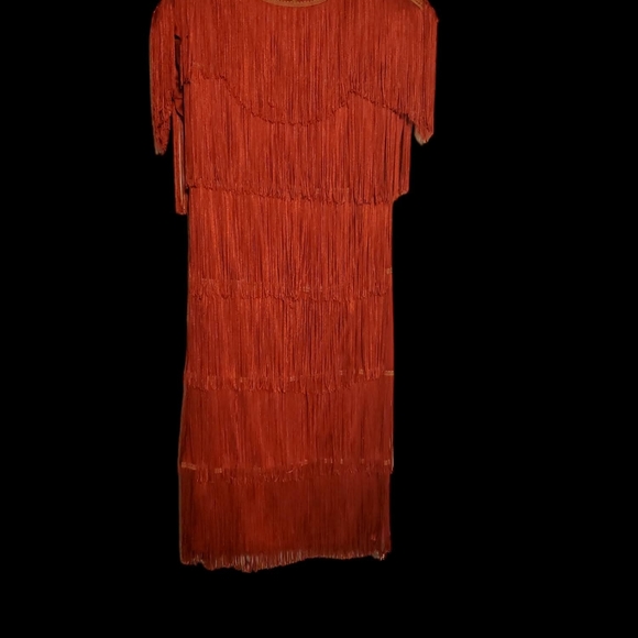 1990s Vintage Cheryl Kaye Fringe Party Dress Size 10 - Picture 1 of 3